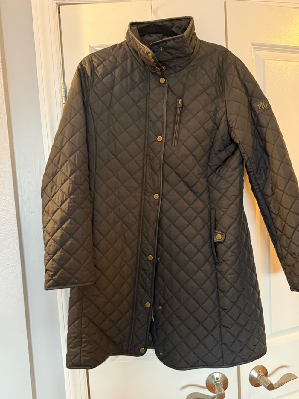 Ralph Lauren Quilted Dark Gray Women's Puffer Coat